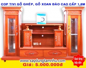 CÓP TIVI GỖ GHÉP PHỦ XOAN ĐÀO 1M8