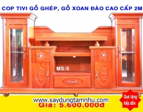 CÓP TIVI GỖ GHÉP PHỦ XOAN ĐÀO 2M