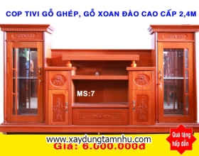 CÓP TIVI GỖ GHÉP PHỦ XOAN ĐÀO 2M4