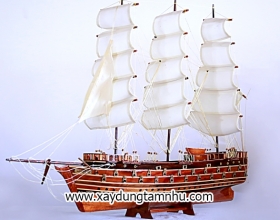 THUYỀN BUỒM GỖ HƯƠNG 80CM