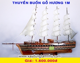 THUYỀN BUỒM GỖ HƯƠNG 1M