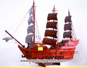 THUYỀN BUỒM GỖ TRÀM BÔNG VÀNG 1M2