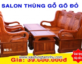 BỘ SALON THÙNG GÕ ĐỎ - 5 MÓN BỘ SALON THÙNG GÕ ĐỎ - 5 MÓN