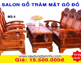 BỘ SALON GỖ TRÀM MẶT GÕ ĐỎ - 5 MÓN - THÙNG BỘ SALON GỖ TRÀM MẶT GÕ ĐỎ - 5 MÓN - THÙNG