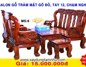 BỘ SALON GỖ TRÀM MẶT GÕ ĐỎ- 6 MÓN - TAY 12 TRẠM NGHÊ BỘ SALON GỖ TRÀM MẶT GÕ ĐỎ- 6 MÓN - TAY 12 TRẠM NGHÊ
