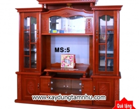 TỦ TIVI GỖ GHÉP PHỦ XOAN ĐÀO 2M