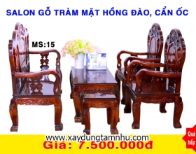 BỘ SALON GỖ TRÀM BÔNG VÀNG MẶT HỒNG ĐÀO- 6 MÓN - TAY 8 CẨN ỐC BỘ SALON GỖ TRÀM BÔNG VÀNG MẶT HỒNG ĐÀO- 6 MÓN - TAY 8 CẨN ỐC