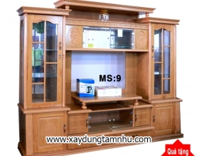 TỦ TIVI GỖ GHÉP PHỦ SỒI 2M4