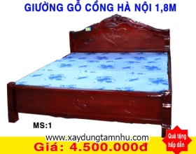 GIƯỜNG GỖ CÒNG HÀ NỘI 1M6