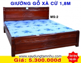 GIƯỜNG GỖ XÀ CỪ 1M8