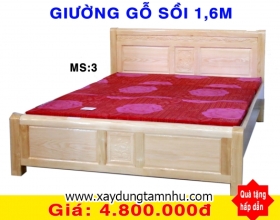 GIƯỜNG GỖ SỒI CAO CẤP 1M6