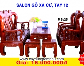 BỘ SALON GỖ  XÀ CỪ - 6 MÓN  -TAY 12