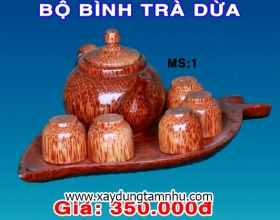 BỘ ẤM TRÀ BẰNG GỖ DỪA BỘ ẤM TRÀ BẰNG GỖ DỪA