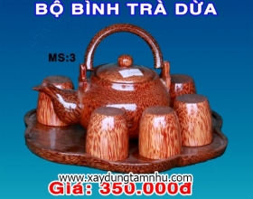 BỘ ẤM TRÀ BẰNG GỖ DỪA BỘ ẤM TRÀ BẰNG GỖ DỪA